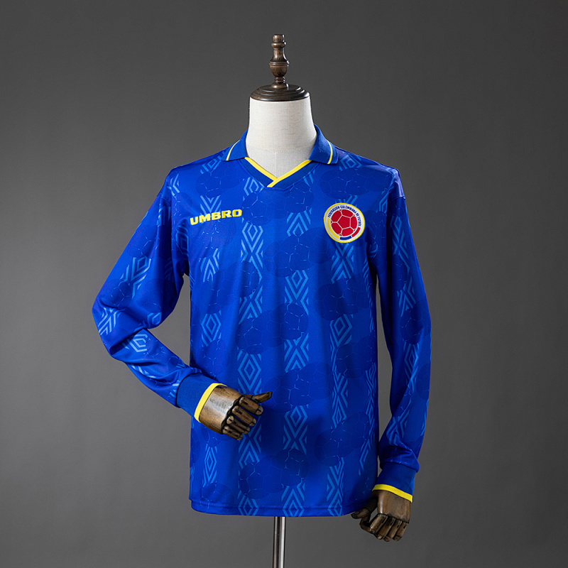 Camiseta de manga larga de visitante de Colombia 1994 Tallas S-XXL